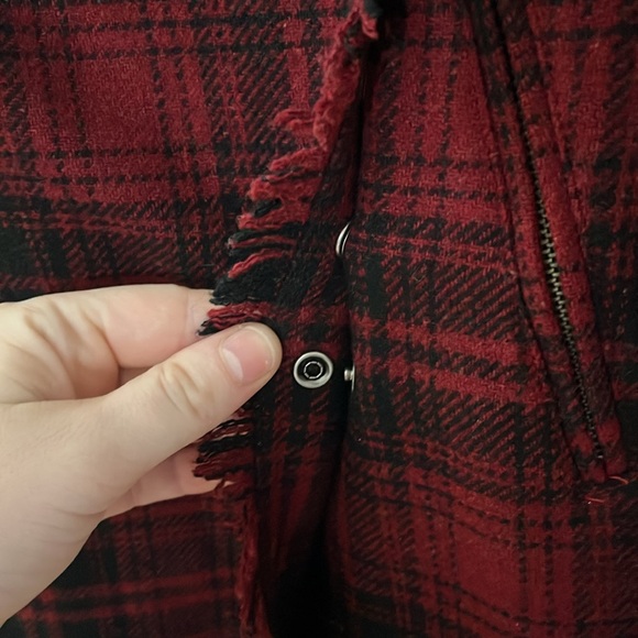 Eddie Bauer wool blend red plaid maxi wrap skirt sz 4 - Picture 3 of 5